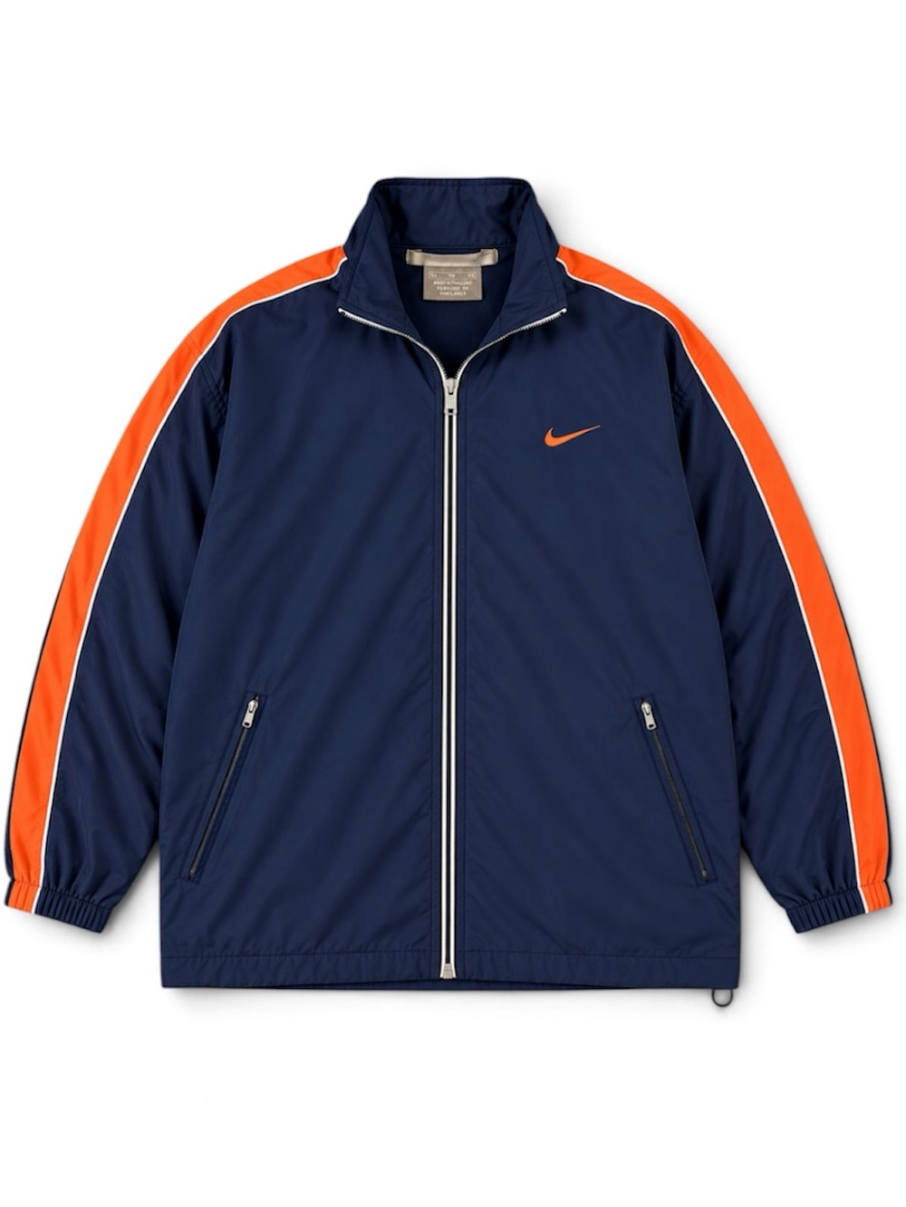 Nike VINTAGE Men’s XL Navy Orange Track Jacket Windbreaker Y2K 2000s Swoosh